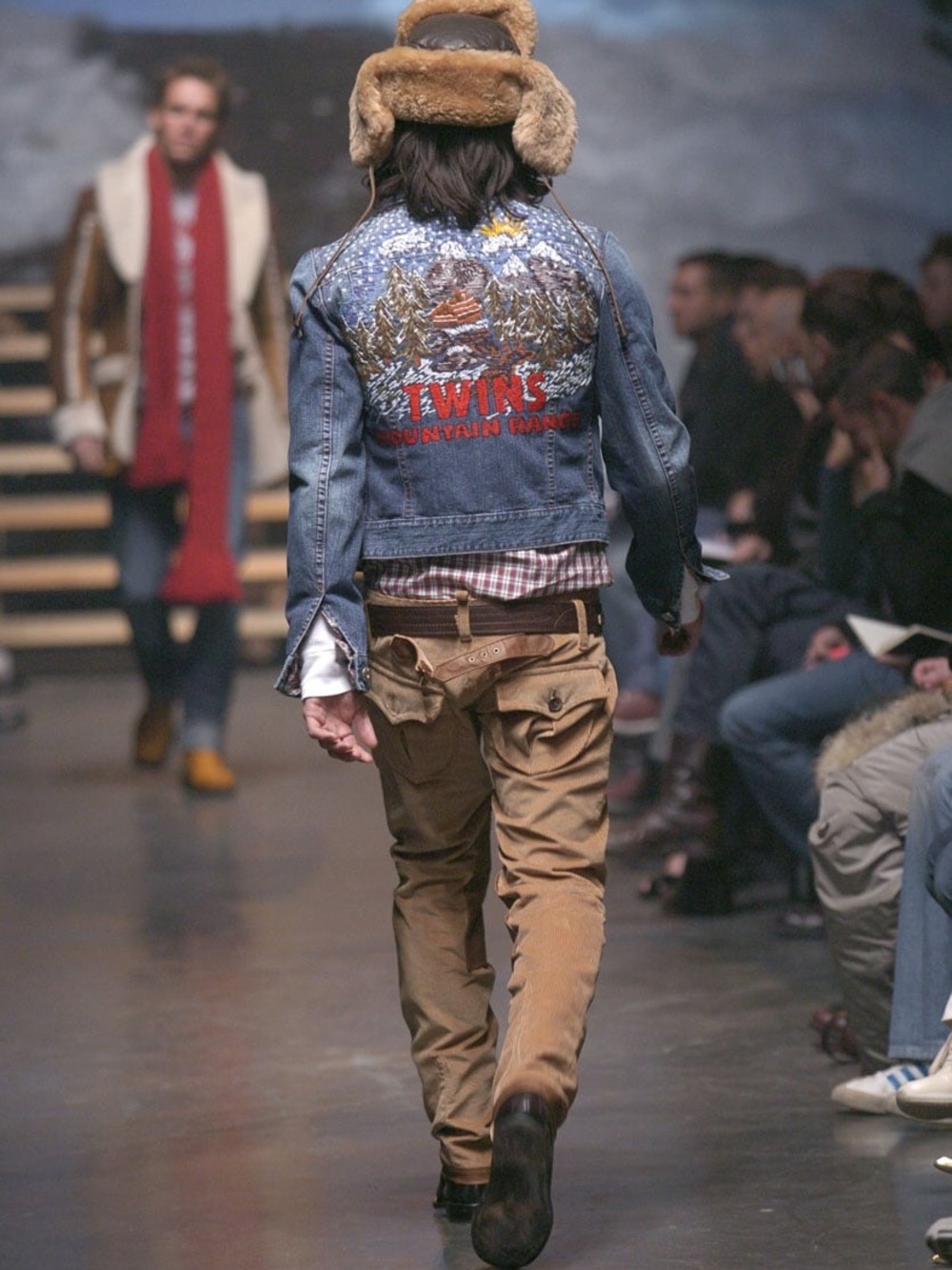 Dsquared2 Blue Denim Jacket with Red Plaid Lining